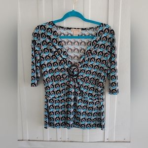 Susan Lawrence Sky Blue Patterned L Top